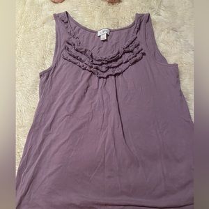 Purple ruffle loft tank